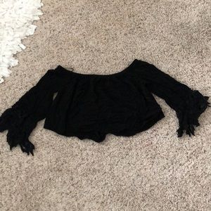 Black off the shoulder top